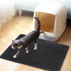 Pet Cat Litter Mat Waterproof Double Layer Cat Litter Trapping Pet Litter Box Mat Clean Pad Products For Cats Accessories Cat Litter Mat Trapping for Litter Box No-Toxic & Super Size  Urine & Waterproof Honeycomb Double Layer Anti Tracking Mats Stevvex
