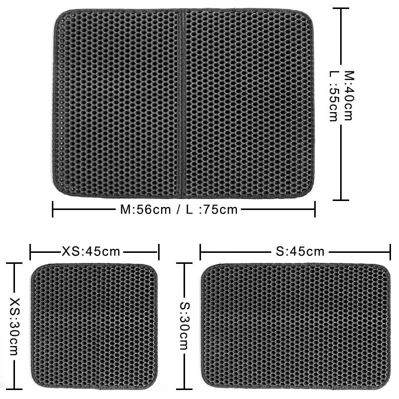 Pet Cat Litter Mat Waterproof Double Layer Cat Litter Trapping Pet Litter Box Mat Clean Pad Products For Cats Accessories Cat Litter Mat Trapping for Litter Box No-Toxic & Super Size  Urine & Waterproof Honeycomb Double Layer Anti Tracking Mats Stevvex