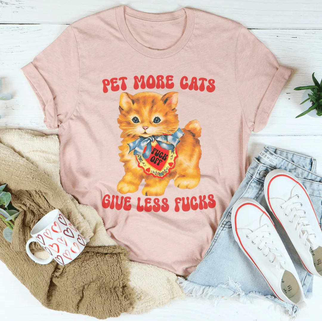 Pet More Cats Tee Peachy Sunday