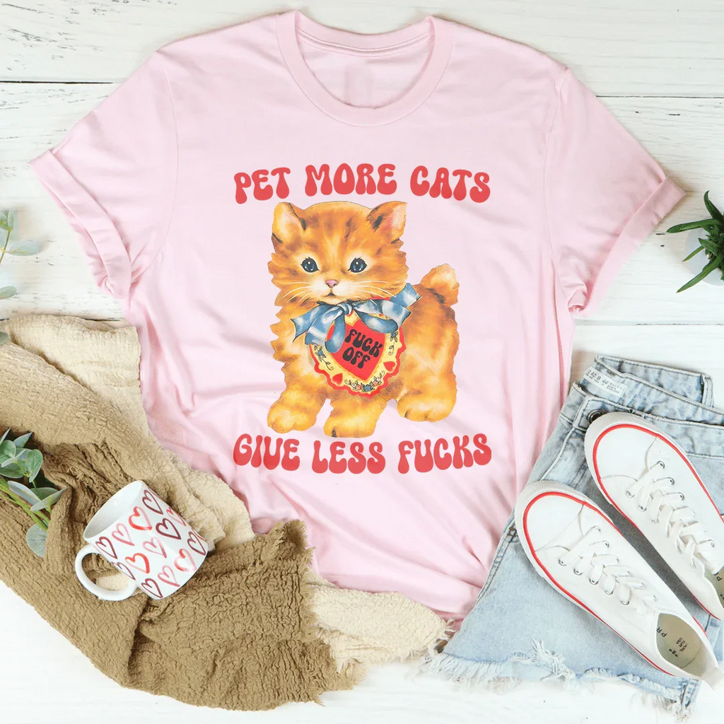 Pet More Cats Tee Peachy Sunday