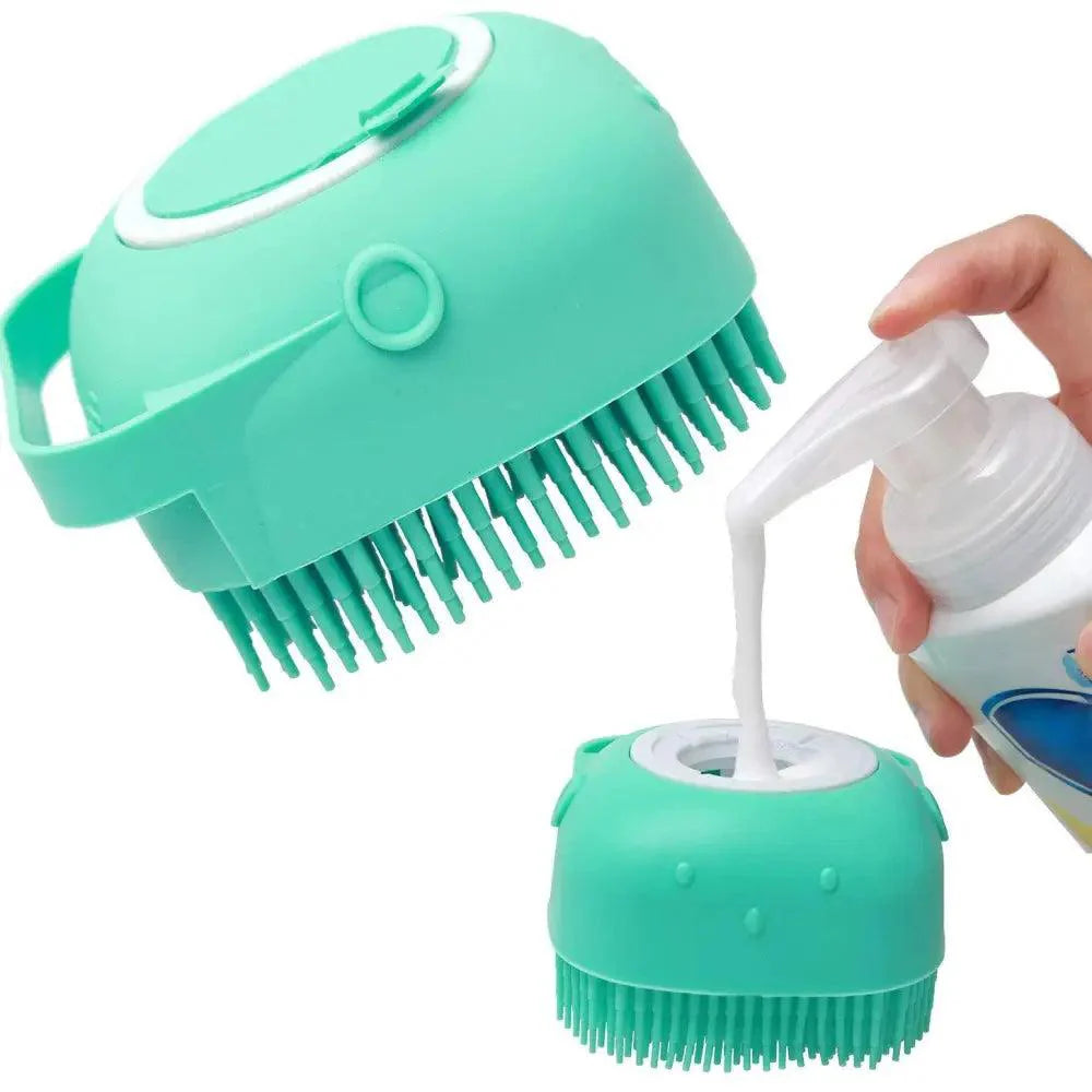 Pet Silicone Shampoo Bath Brush Massage Rubber Comb Bathing Shampoo Colorful Massager For Dogs Stevvex