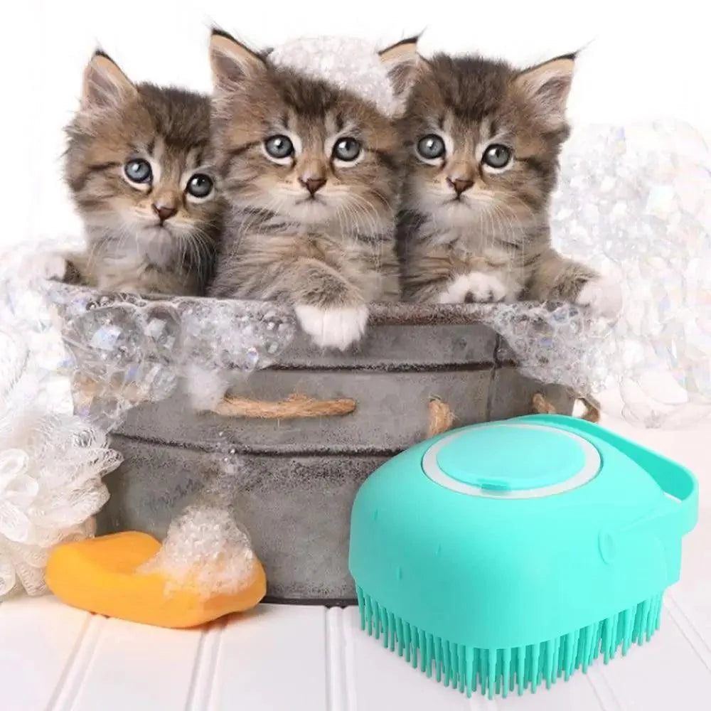 Pet Silicone Shampoo Bath Brush Massage Rubber Comb Bathing Shampoo Colorful Massager For Dogs Stevvex