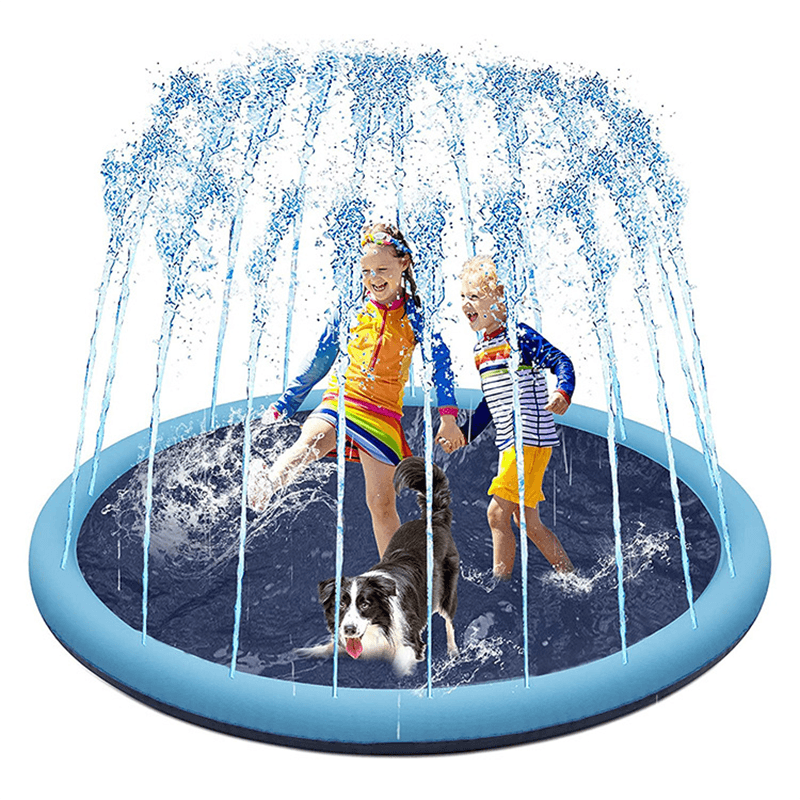 Pet Swimming Pool Pet Sprinkler Pad Inflatable Water Spray Mat Tub Summer Play Cooling Mat Dog Bathtub Dog Cooling Mat Pet Bed Sprinkler Pad for Dogs & Kids PVC Splash Pad for Kids Age Water Toys for Summer Outdoor Stevvex