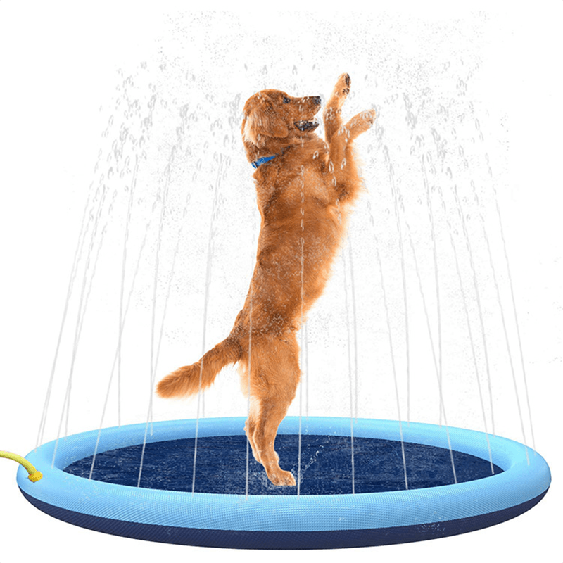 Pet Swimming Pool Pet Sprinkler Pad Inflatable Water Spray Mat Tub Summer Play Cooling Mat Dog Bathtub Dog Cooling Mat Pet Bed Sprinkler Pad for Dogs & Kids PVC Splash Pad for Kids Age Water Toys for Summer Outdoor Stevvex