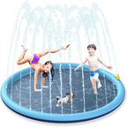Pet Swimming Pool Pet Sprinkler Pad Inflatable Water Spray Mat Tub Summer Play Cooling Mat Dog Bathtub Dog Cooling Mat Pet Bed Sprinkler Pad for Dogs & Kids PVC Splash Pad for Kids Age Water Toys for Summer Outdoor Stevvex