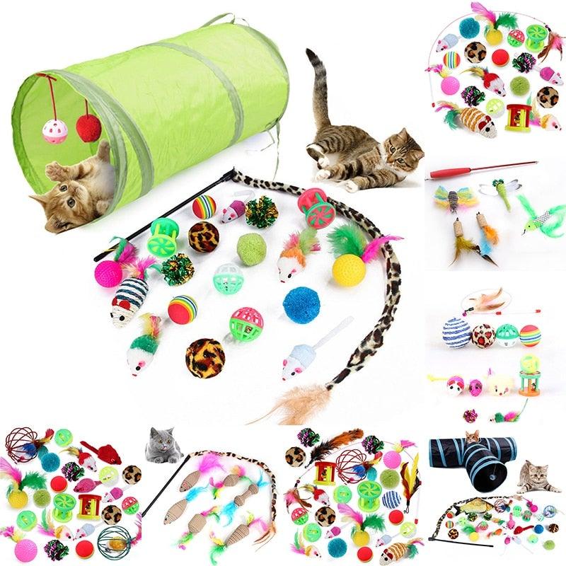 Pets Cat Toys Mouse Shape Balls Shapes Cat Interactive Pet Toys Assortments Foldable Rainbow Tunnel Cat Feather Interactive Feather Toy Fluffy Mouse Cat Love New Pet Toy Funny Cat Stick Mouse Supplies Value Bundle Stevvex