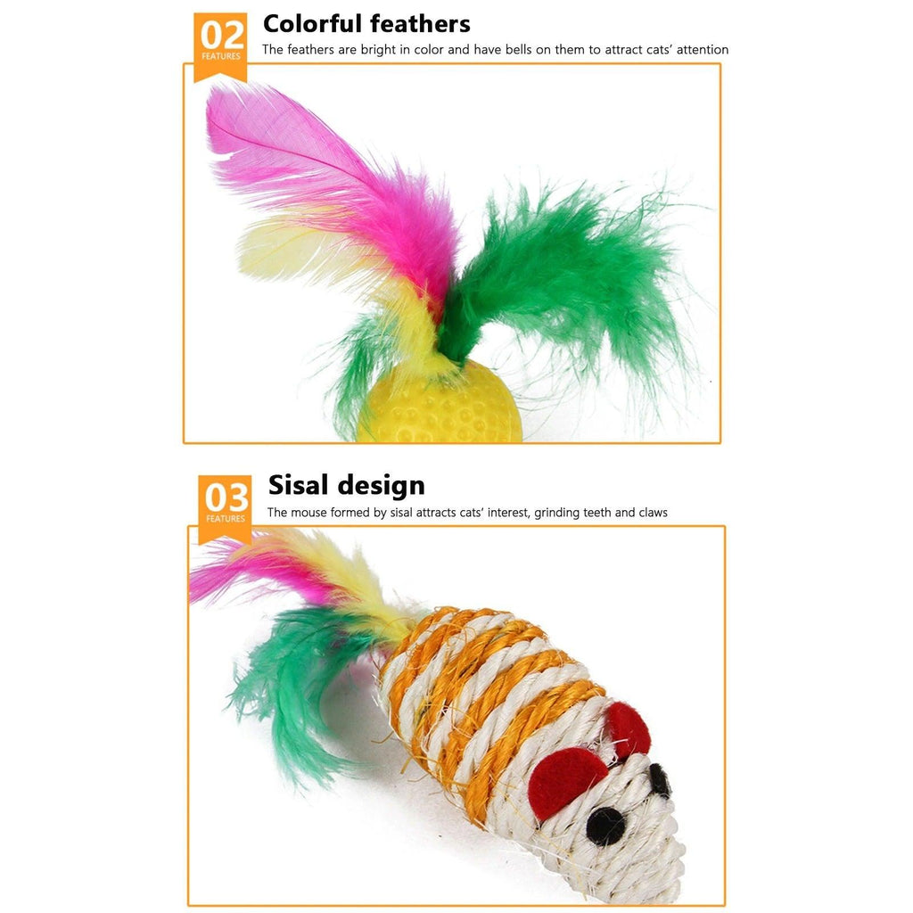 Pets Cat Toys Mouse Shape Balls Shapes Cat Interactive Pet Toys Assortments Foldable Rainbow Tunnel Cat Feather Interactive Feather Toy Fluffy Mouse Cat Love New Pet Toy Funny Cat Stick Mouse Supplies Value Bundle Stevvex