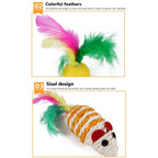 Pets Cat Toys Mouse Shape Balls Shapes Cat Interactive Pet Toys Assortments Foldable Rainbow Tunnel Cat Feather Interactive Feather Toy Fluffy Mouse Cat Love New Pet Toy Funny Cat Stick Mouse Supplies Value Bundle Stevvex