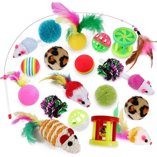 Pets Cat Toys Mouse Shape Balls Shapes Cat Interactive Pet Toys Assortments Foldable Rainbow Tunnel Cat Feather Interactive Feather Toy Fluffy Mouse Cat Love New Pet Toy Funny Cat Stick Mouse Supplies Value Bundle Stevvex