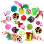 Pets Cat Toys Mouse Shape Balls Shapes Cat Interactive Pet Toys Assortments Foldable Rainbow Tunnel Cat Feather Interactive Feather Toy Fluffy Mouse Cat Love New Pet Toy Funny Cat Stick Mouse Supplies Value Bundle Stevvex