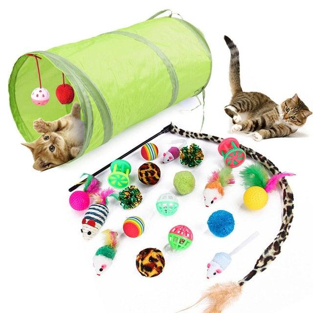 Pets Cat Toys Mouse Shape Balls Shapes Cat Interactive Pet Toys Assortments Foldable Rainbow Tunnel Cat Feather Interactive Feather Toy Fluffy Mouse Cat Love New Pet Toy Funny Cat Stick Mouse Supplies Value Bundle Stevvex
