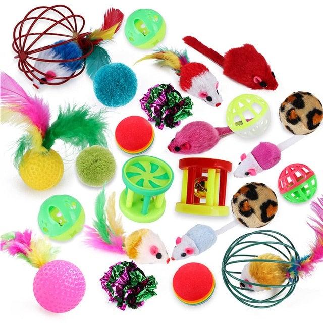 Pets Cat Toys Mouse Shape Balls Shapes Cat Interactive Pet Toys Assortments Foldable Rainbow Tunnel Cat Feather Interactive Feather Toy Fluffy Mouse Cat Love New Pet Toy Funny Cat Stick Mouse Supplies Value Bundle Stevvex