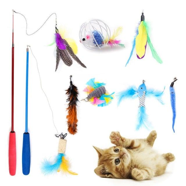 Pets Cat Toys Mouse Shape Balls Shapes Cat Interactive Pet Toys Assortments Foldable Rainbow Tunnel Cat Feather Interactive Feather Toy Fluffy Mouse Cat Love New Pet Toy Funny Cat Stick Mouse Supplies Value Bundle Stevvex