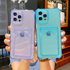 Phone Case For IPhone 12 13 14 Mini Case For iphone Cute Case Cover Soft Silicone Wallet Card Holder Clear Heavy Duty Protective Crystal Clear Back Cover with Shockproof Bumper Case Stevvex