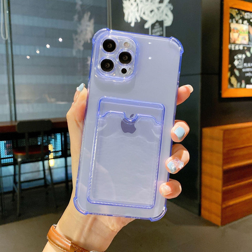 Phone Case For IPhone 12 13 14 Mini Case For iphone Cute Case Cover Soft Silicone Wallet Card Holder Clear Heavy Duty Protective Crystal Clear Back Cover with Shockproof Bumper Case Stevvex