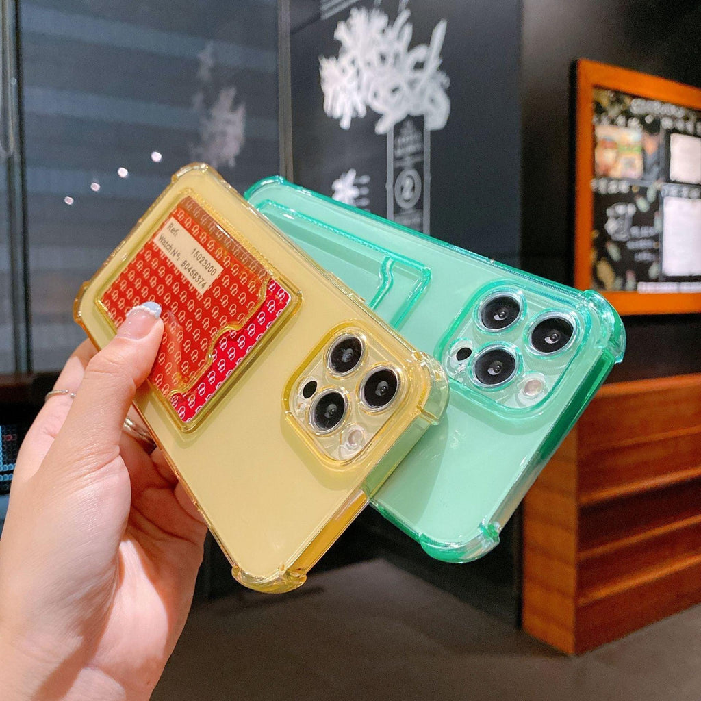 Phone Case For IPhone 12 13 14 Mini Case For iphone Cute Case Cover Soft Silicone Wallet Card Holder Clear Heavy Duty Protective Crystal Clear Back Cover with Shockproof Bumper Case Stevvex
