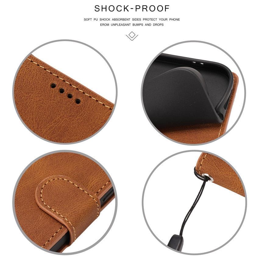 Phone Case For Xiaomi Mi Redmi Note 8 8A 8T 9 9A 9S 10 10S Pro POCO F3 X3 NFC 11 10T Lite 11i 11T Pro Wallet Leather Book Cover Magnetic PU Leather Wallet-Style Business Phone Case Fashion Flip Case with Card Slot Stevvex