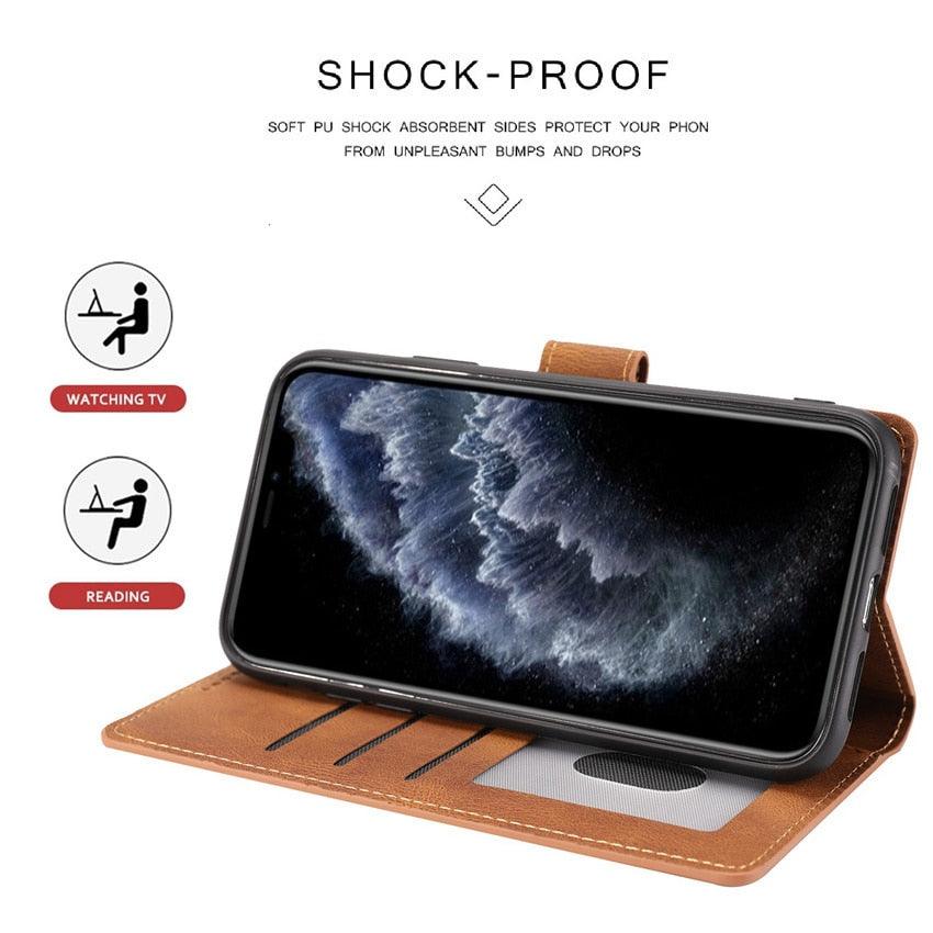 Phone Case For Xiaomi Mi Redmi Note 8 8A 8T 9 9A 9S 10 10S Pro POCO F3 X3 NFC 11 10T Lite 11i 11T Pro Wallet Leather Book Cover Magnetic PU Leather Wallet-Style Business Phone Case Fashion Flip Case with Card Slot Stevvex