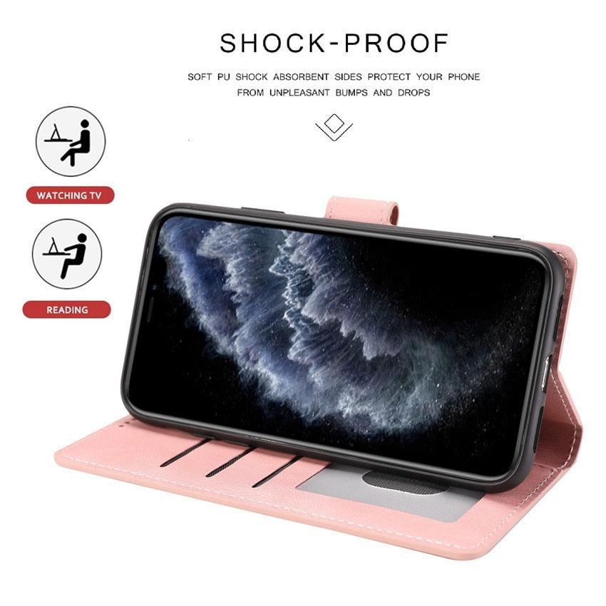 Phone Case For Xiaomi Mi Redmi Note 8 8A 8T 9 9A 9S 10 10S Pro POCO F3 X3 NFC 11 10T Lite 11i 11T Pro Wallet Leather Book Cover Magnetic PU Leather Wallet-Style Business Phone Case Fashion Flip Case with Card Slot Stevvex
