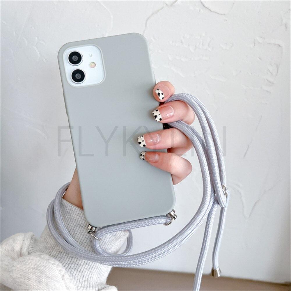 Phone Case  Strap Cord Chain Phone Case For Xiaomi Redmi Note 10 9 10S 9S Pro Max 10 9 9A 9C Cover Mi POCO X3 NFC Pro 12 Pro 11 Lite Crossbody Case Soft Matte Phone Holder with Neck Strap Stevvex