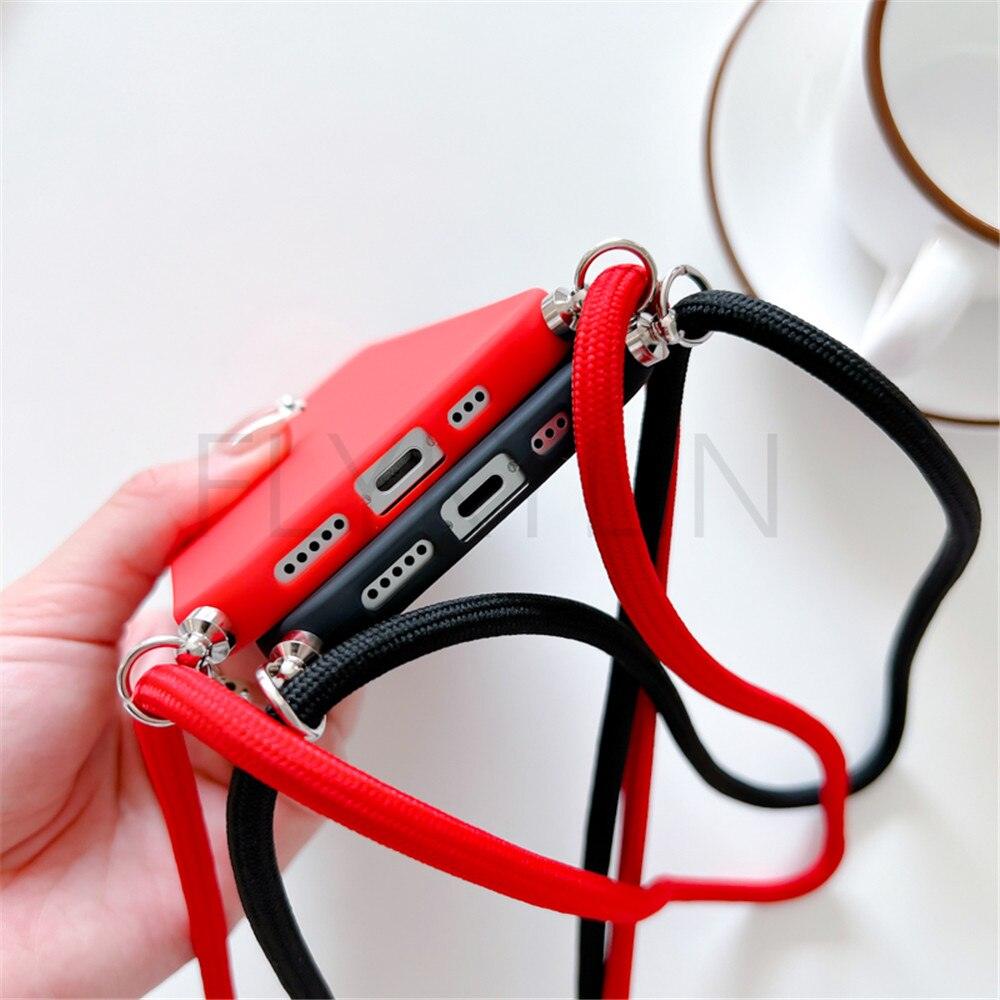 Phone Case  Strap Cord Chain Phone Case For Xiaomi Redmi Note 10 9 10S 9S Pro Max 10 9 9A 9C Cover Mi POCO X3 NFC Pro 12 Pro 11 Lite Crossbody Case Soft Matte Phone Holder with Neck Strap Stevvex