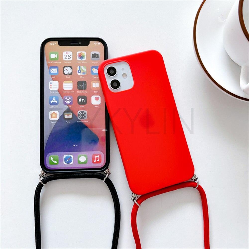 Phone Case  Strap Cord Chain Phone Case For Xiaomi Redmi Note 10 9 10S 9S Pro Max 10 9 9A 9C Cover Mi POCO X3 NFC Pro 12 Pro 11 Lite Crossbody Case Soft Matte Phone Holder with Neck Strap Stevvex