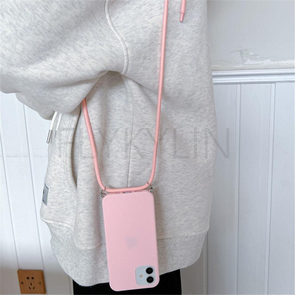Phone Case  Strap Cord Chain Phone Case For Xiaomi Redmi Note 10 9 10S 9S Pro Max 10 9 9A 9C Cover Mi POCO X3 NFC Pro 12 Pro 11 Lite Crossbody Case Soft Matte Phone Holder with Neck Strap Stevvex
