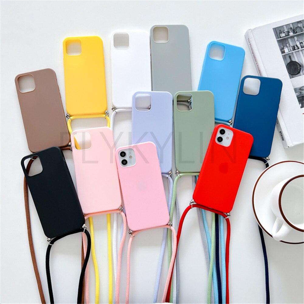 Phone Case  Strap Cord Chain Phone Case For Xiaomi Redmi Note 10 9 10S 9S Pro Max 10 9 9A 9C Cover Mi POCO X3 NFC Pro 12 Pro 11 Lite Crossbody Case Soft Matte Phone Holder with Neck Strap Stevvex