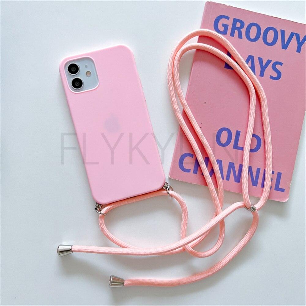 Phone Case  Strap Cord Chain Phone Case For Xiaomi Redmi Note 10 9 10S 9S Pro Max 10 9 9A 9C Cover Mi POCO X3 NFC Pro 12 Pro 11 Lite Crossbody Case Soft Matte Phone Holder with Neck Strap Stevvex