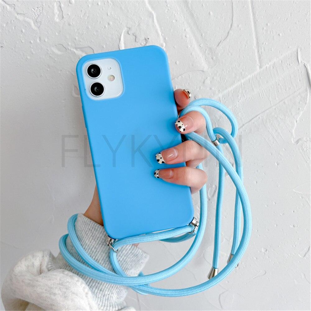 Phone Case  Strap Cord Chain Phone Case For Xiaomi Redmi Note 10 9 10S 9S Pro Max 10 9 9A 9C Cover Mi POCO X3 NFC Pro 12 Pro 11 Lite Crossbody Case Soft Matte Phone Holder with Neck Strap Stevvex
