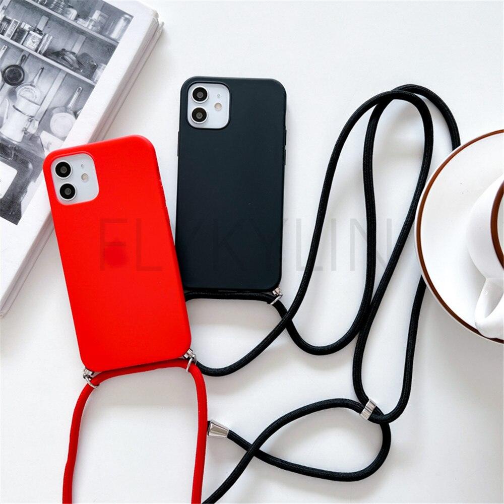 Phone Case  Strap Cord Chain Phone Case For Xiaomi Redmi Note 10 9 10S 9S Pro Max 10 9 9A 9C Cover Mi POCO X3 NFC Pro 12 Pro 11 Lite Crossbody Case Soft Matte Phone Holder with Neck Strap Stevvex