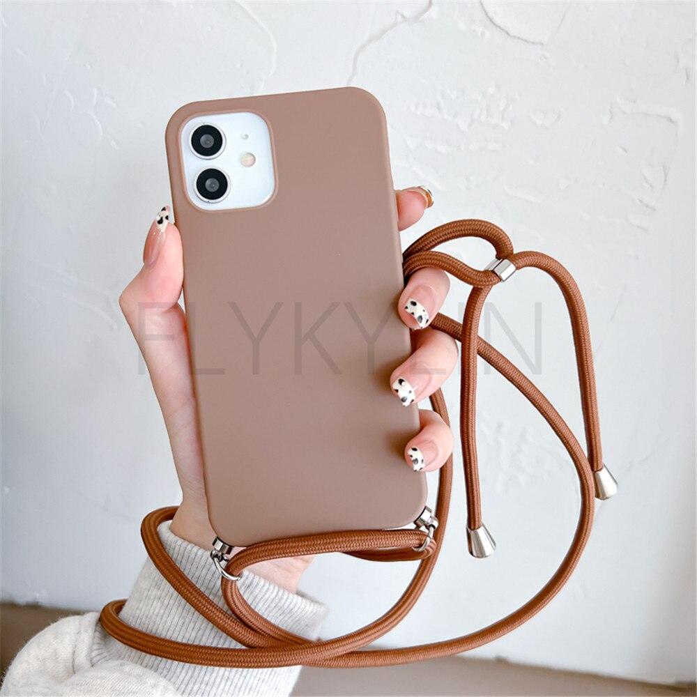 Phone Case  Strap Cord Chain Phone Case For Xiaomi Redmi Note 10 9 10S 9S Pro Max 10 9 9A 9C Cover Mi POCO X3 NFC Pro 12 Pro 11 Lite Crossbody Case Soft Matte Phone Holder with Neck Strap Stevvex