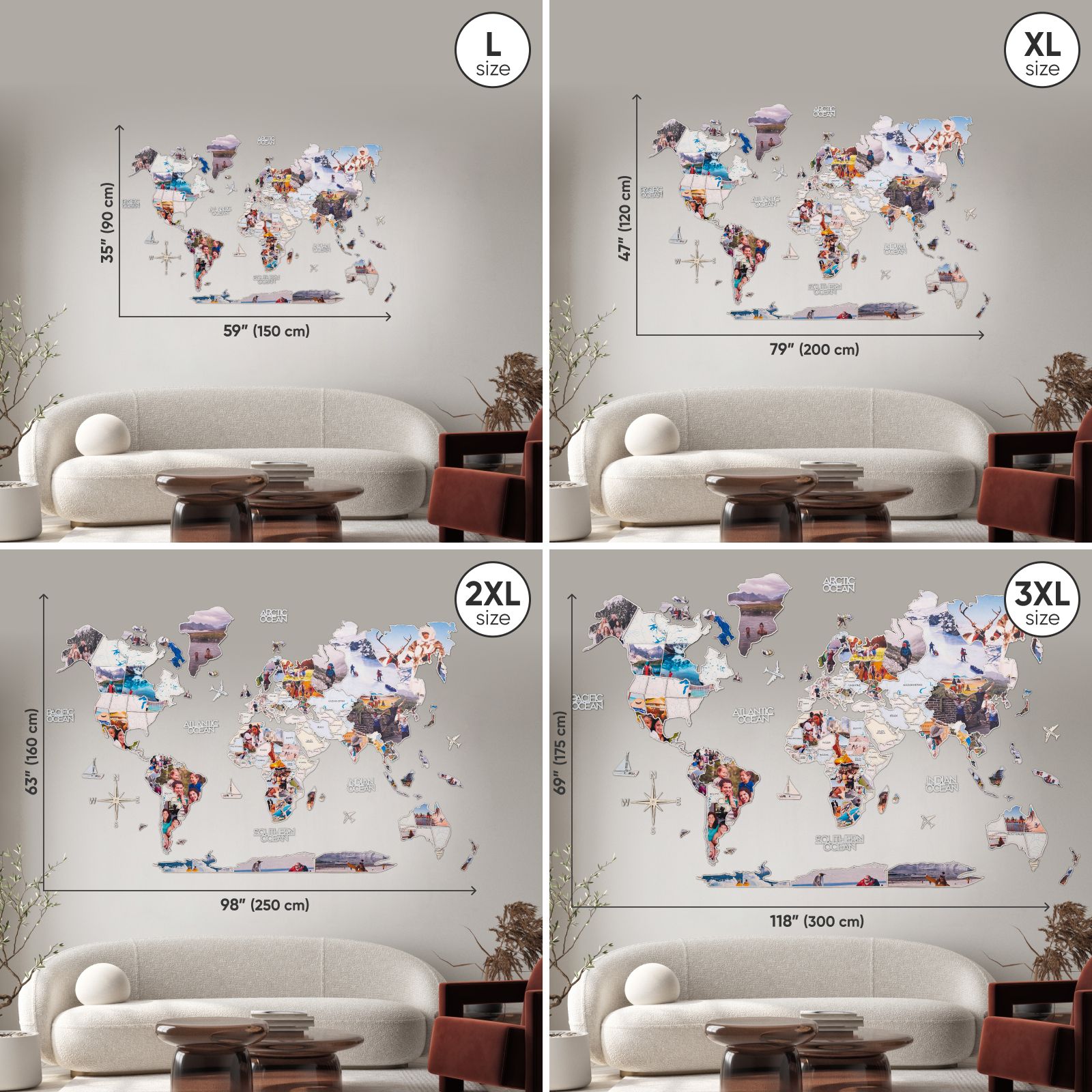 World Photo Map Pastel - SJB-DIAMOND ELITES