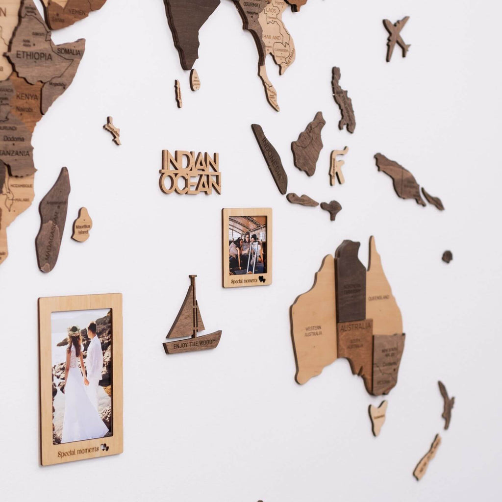 Set of 9 Wooden Photo Frames Enjoy The Wood