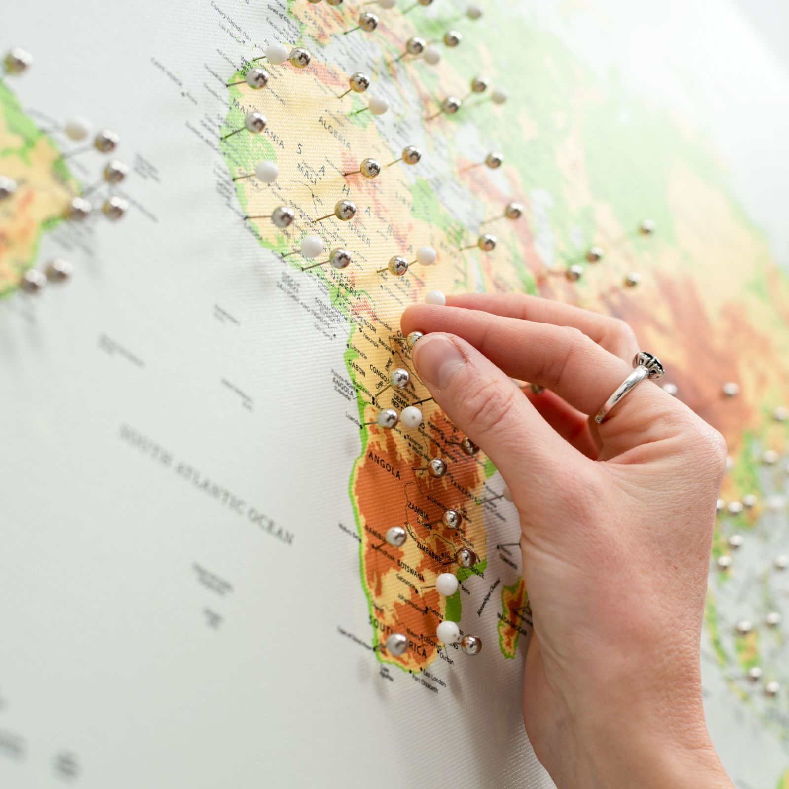 World Map on Canvas - Physical - SJB-DIAMOND ELITES