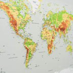 World Map on Canvas - Physical - SJB-DIAMOND ELITES