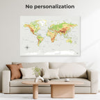 World Map on Canvas - Physical - SJB-DIAMOND ELITES