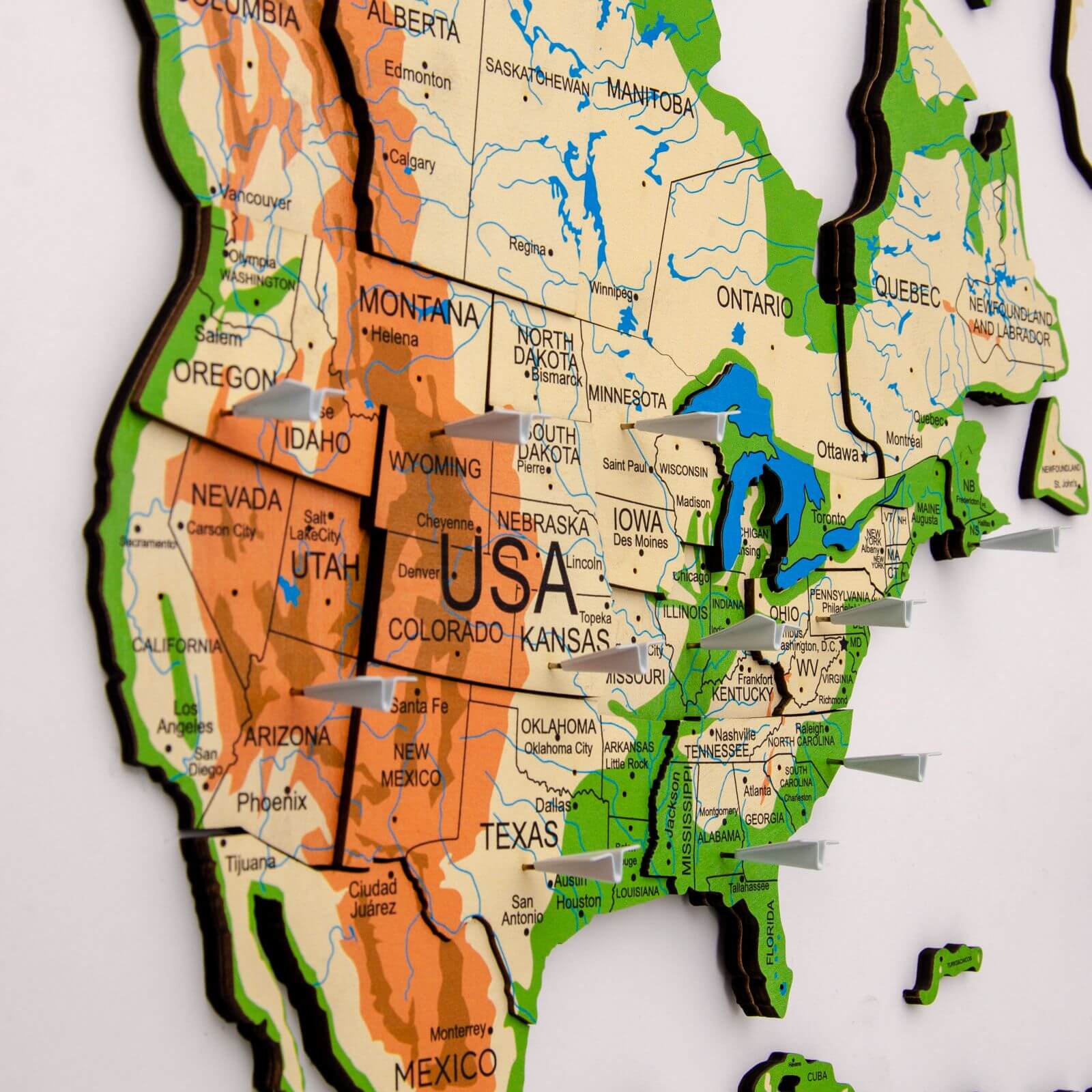 3D Wooden World Map Physical - SJB-DIAMOND ELITES