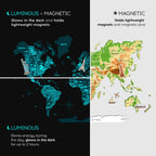 3D Luminous/Magnetic Colored Wooden World Map Physical - SJB-DIAMOND ELITES