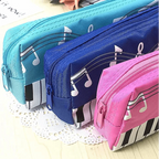 Piano Music Notes Keyboard Pencil Case Large Capacity Pencil Bags Cool Print Stationery Office School Cute Pencil Cases Stevvex