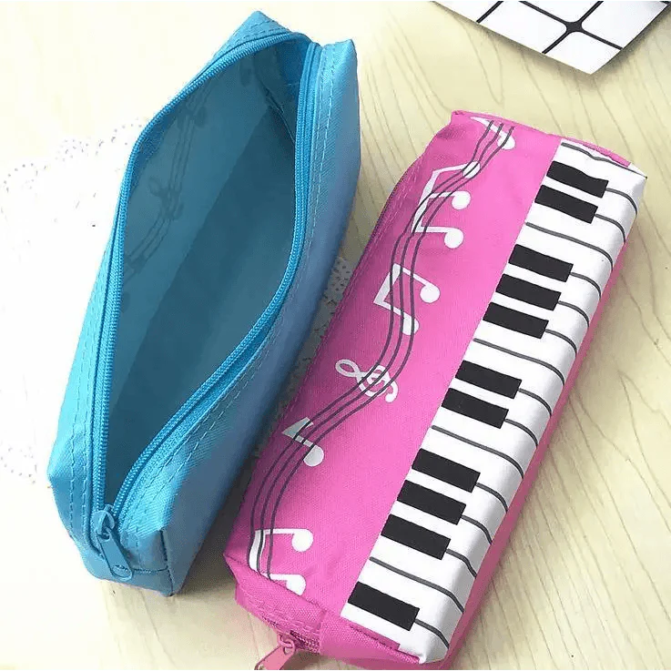 Piano Music Notes Keyboard Pencil Case Large Capacity Pencil Bags Cool Print Stationery Office School Cute Pencil Cases Stevvex