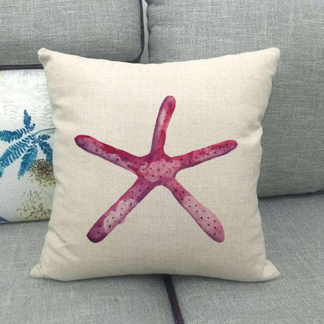 Pillowcase Sofa Cushion Cover Decoration Linen Pillow Case Higher Quality Marine Sea Life Pillow Covers Cases Super Soft Square Cushion Decorative Pillow Pattern Sofa Pillow Cover Couch Pillow 45x45CM Stevvex