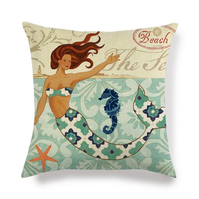 Pillowcase Sofa Cushion Cover Decoration Linen Pillow Case Higher Quality Marine Sea Life Pillow Covers Cases Super Soft Square Cushion Decorative Pillow Pattern Sofa Pillow Cover Couch Pillow 45x45CM Stevvex