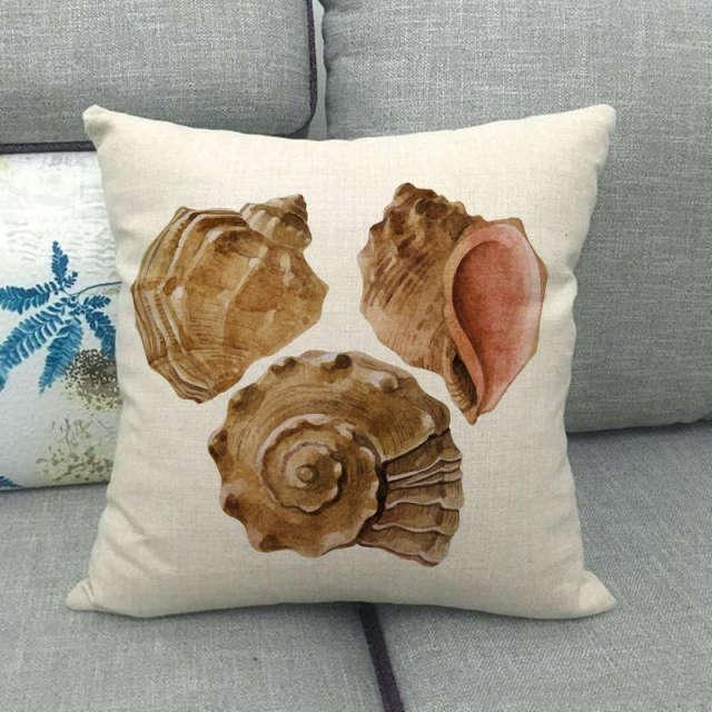 Pillowcase Sofa Cushion Cover Decoration Linen Pillow Case Higher Quality Marine Sea Life Pillow Covers Cases Super Soft Square Cushion Decorative Pillow Pattern Sofa Pillow Cover Couch Pillow 45x45CM Stevvex
