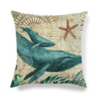 Pillowcase Sofa Cushion Cover Decoration Linen Pillow Case Higher Quality Marine Sea Life Pillow Covers Cases Super Soft Square Cushion Decorative Pillow Pattern Sofa Pillow Cover Couch Pillow 45x45CM Stevvex