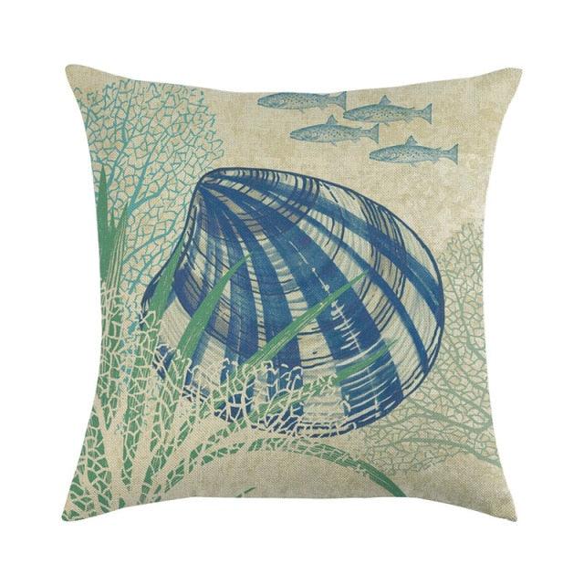Pillowcase Sofa Cushion Cover Decoration Linen Pillow Case Higher Quality Marine Sea Life Pillow Covers Cases Super Soft Square Cushion Decorative Pillow Pattern Sofa Pillow Cover Couch Pillow 45x45CM Stevvex