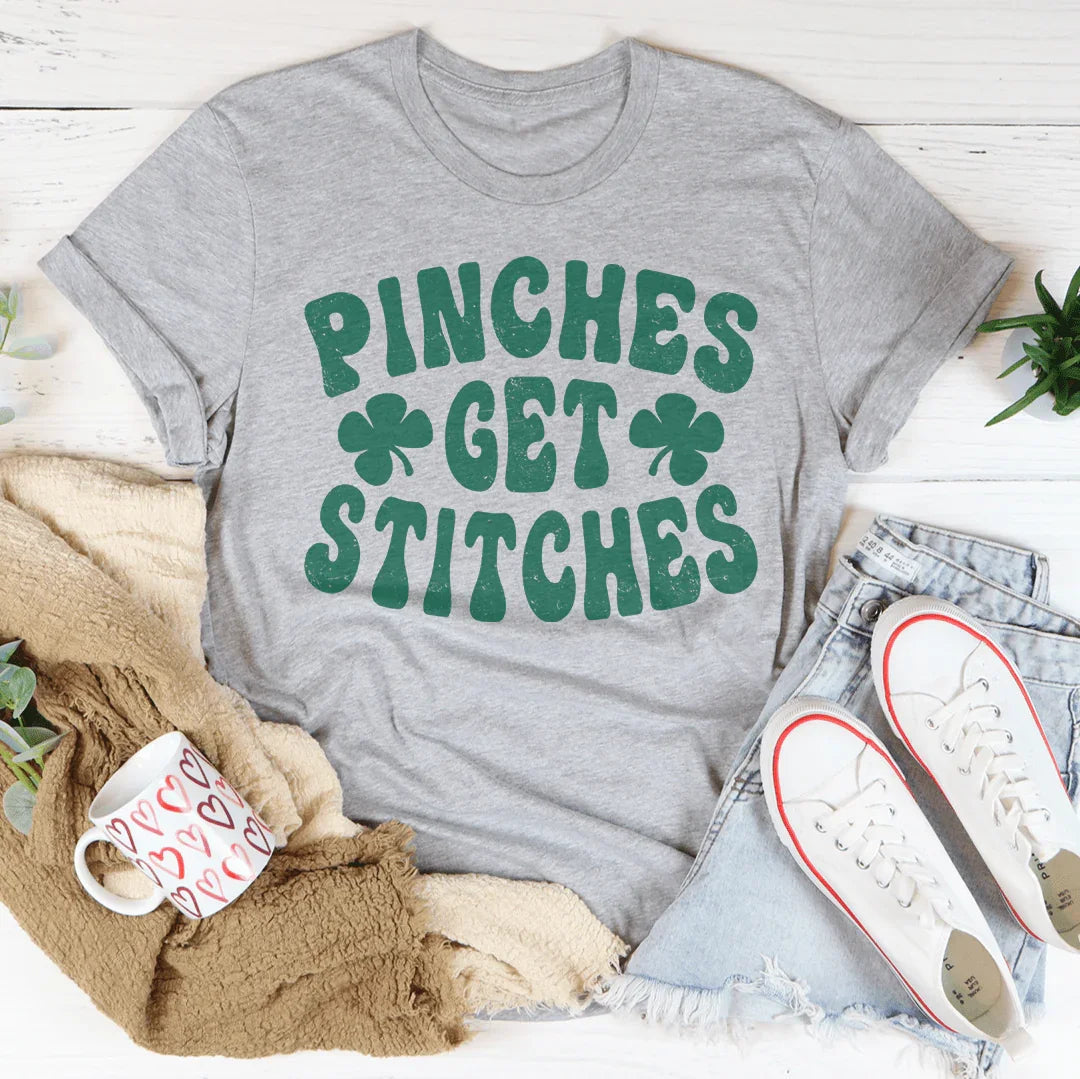 Pinches Get Stitches Tee Peachy Sunday