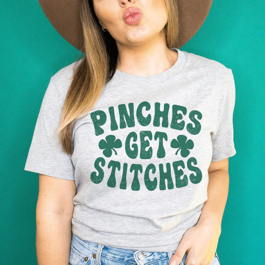 Pinches Get Stitches Tee Peachy Sunday
