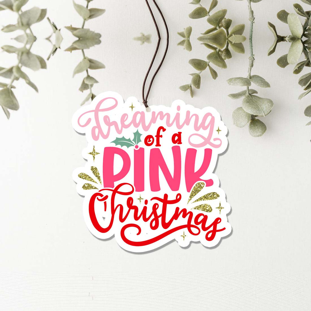 Pink Christmas Hanging Air Freshener Scented Car Home Closet Office Ornament BandsCo Straps