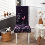 Pink Butterfly Print Elastic Chair Cover for Home Decoration Elastic Slipcovers Chair Seat Covers For Dining Room  Chair Slipcovers for Dining Room Chair seat Covers Chair Protectors for Party Pet Protection Universal Fit Soft Polyester Stevvex
